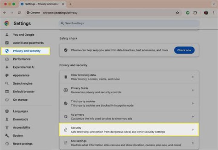 How do I change my security settings on Google Chrome?