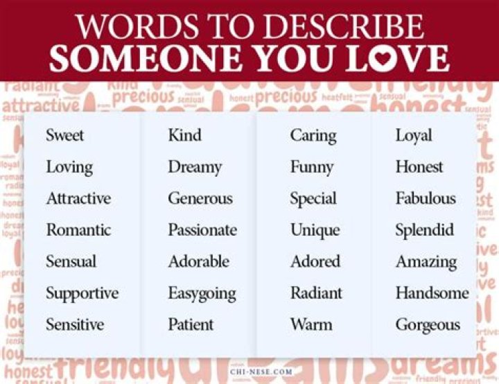 How do you describe your love for someone?