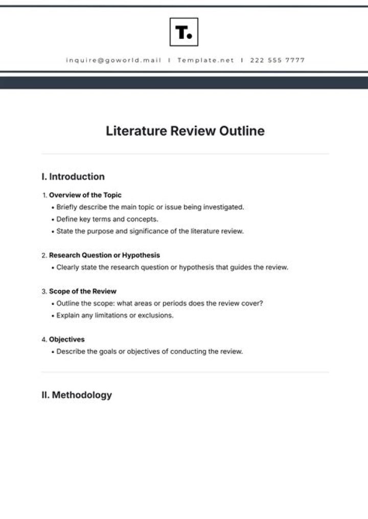How do you write a literature review outline?