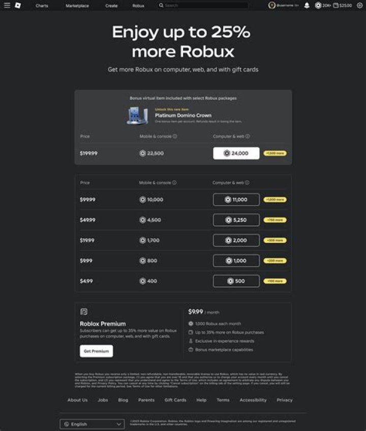 How many Robux does $10 get you?