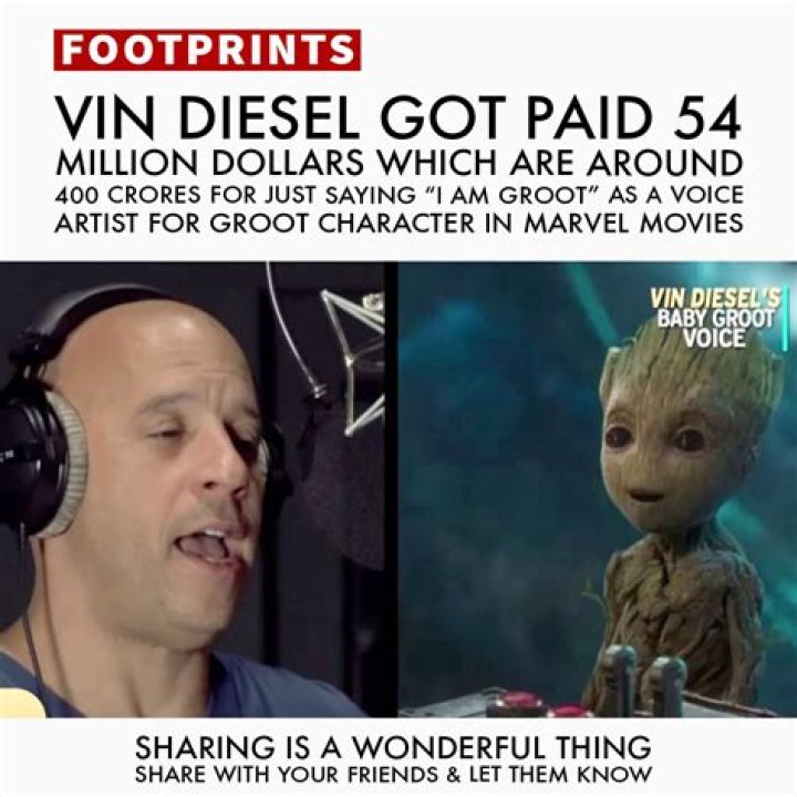 How much did Vin Diesel get paid for Groot in Infinity War?