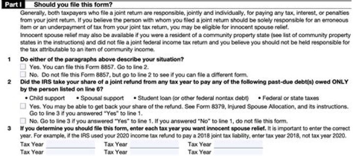 How to file an innocent spouse tax return?