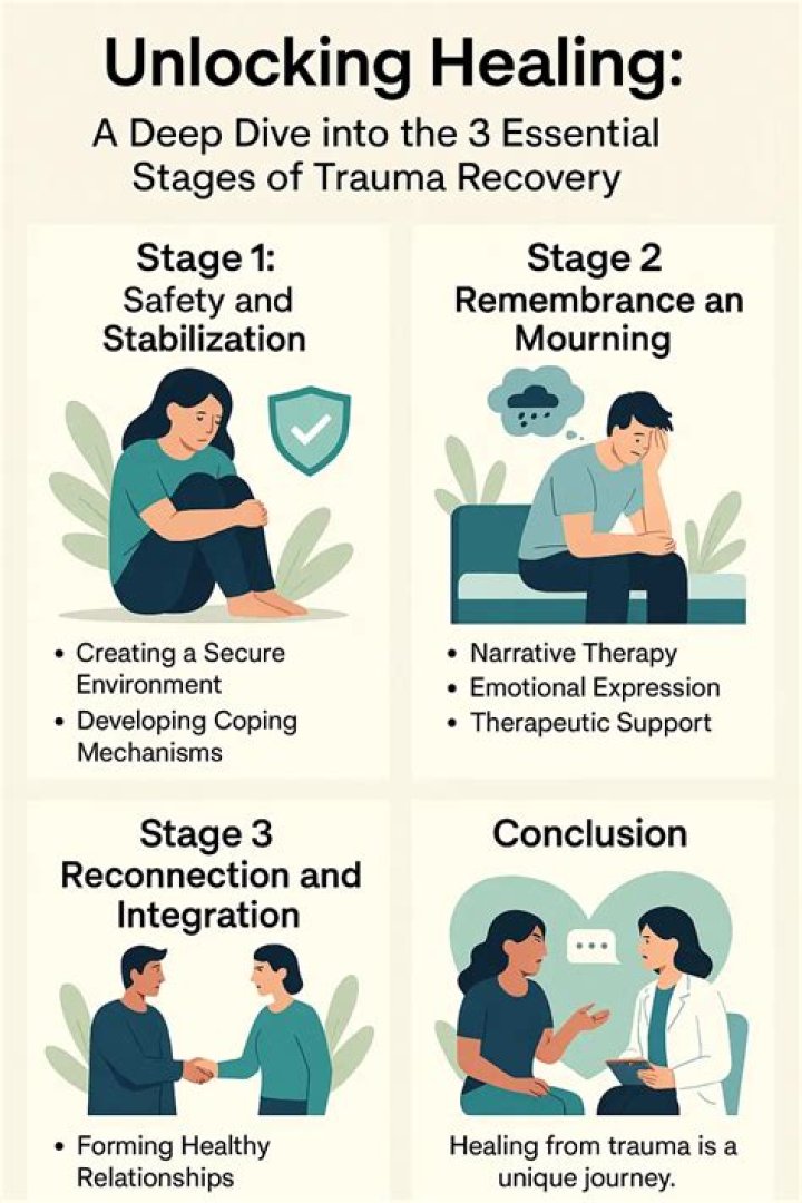 What are the 3 stages of trauma?