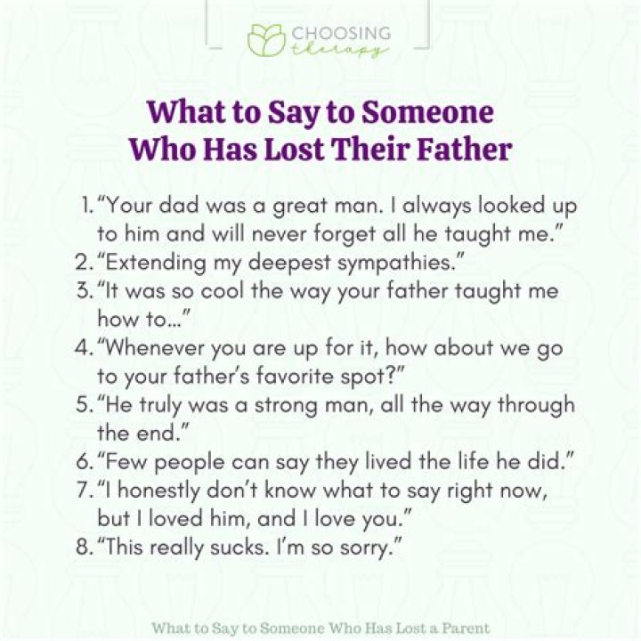 What do you say to someone who lost their husband 3 years ago?