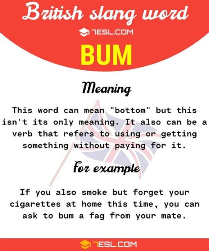 What does bum mean in British slang?