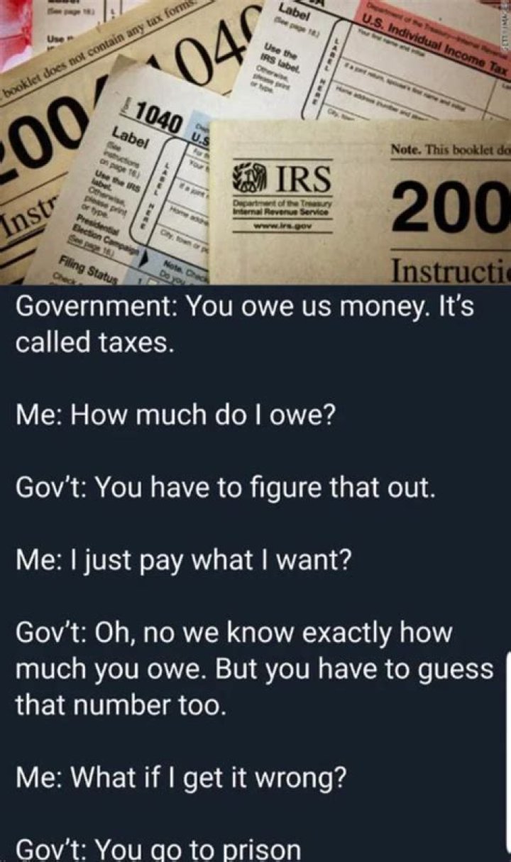 What is it called when you owe money to the government?