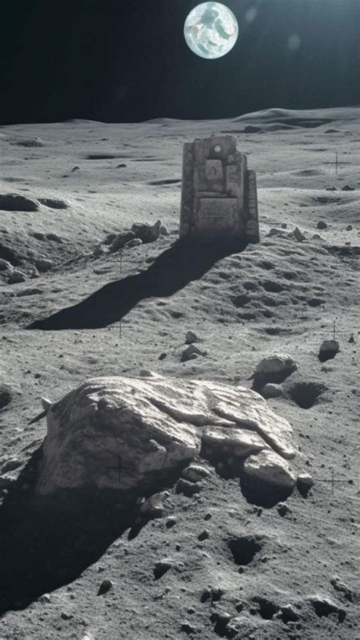 Who is the only person buried on the Moon?